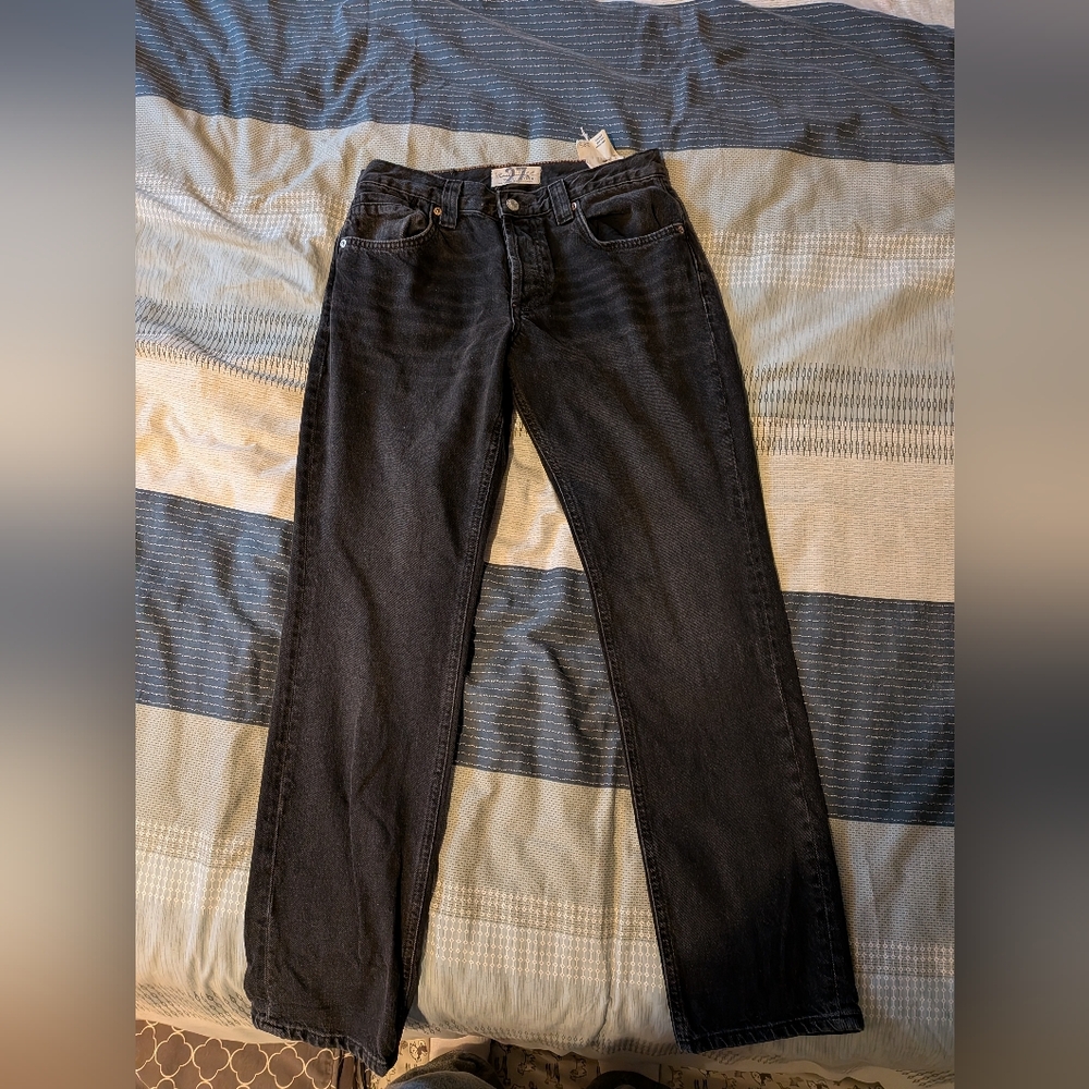 We The Free Crvy Siren Low Rise Straight Black Jeans